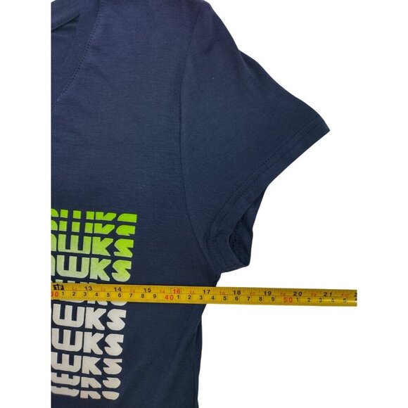 Seattle Seahawks Womens NFL Team Apparel Graphic Tee Shirt Navy Blue M. NWT. - Picture 7 of 8